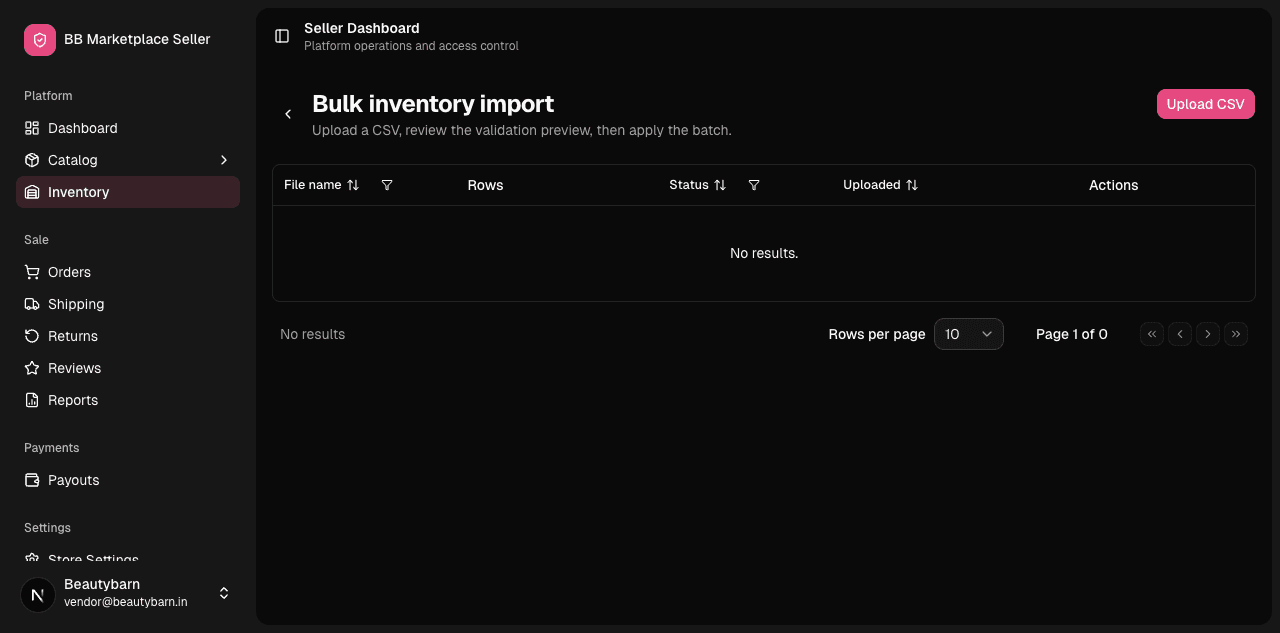 Inventory import